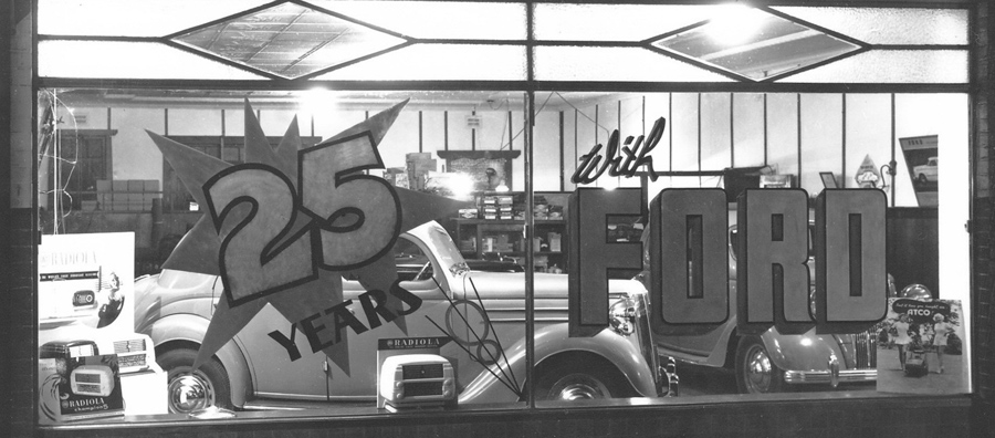 Cowra Motor Garage, Cowra - 25 Years as a Ford Dealership Dec. 1950
Image #8502 from The Pardey Collection - Cowra Family History Group