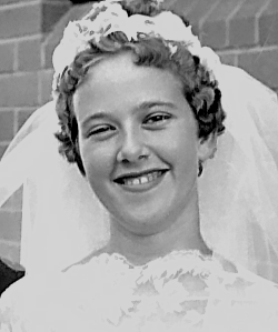 Marie Phillips, on the day of her wedding to Warren Fairhall 1959 (From Cecily Smith 2005)